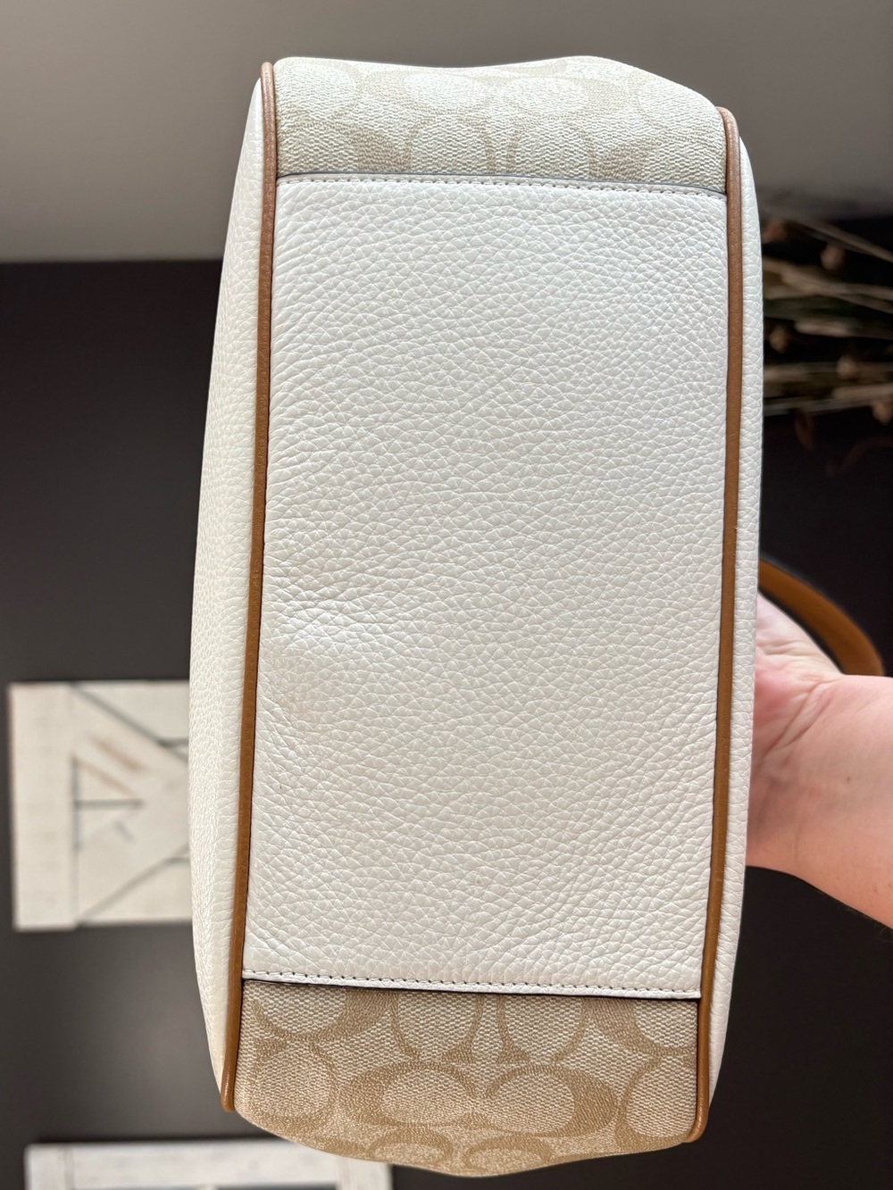 Coach Rori Shoulder Bag – Chalk Pebbled Leather & Signature Canvas - Picture 5 of 7